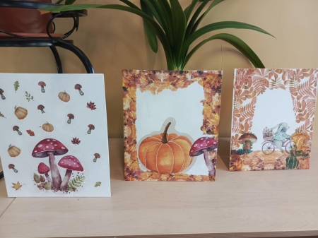 Piękne prace na zajęciach decoupage