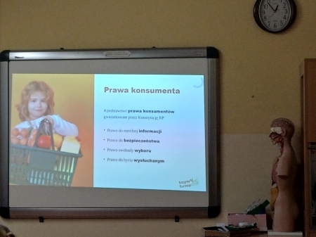 Prawa konsumenta- prelekcja pracownika Sanepidu dla klas VII